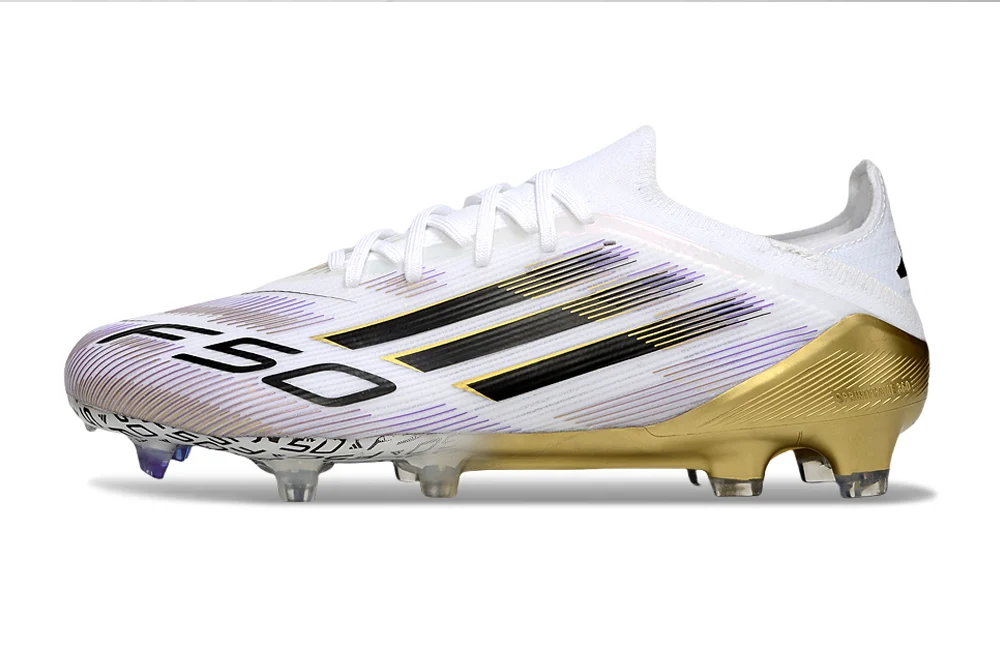 Chuteira Adidas F50+.1 Elite FG - Branco/Dourado