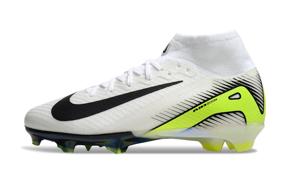Chuteira Nike Air Zoom Mercurial Superfly 10 Elite Campo - Branco/Verde/Preto