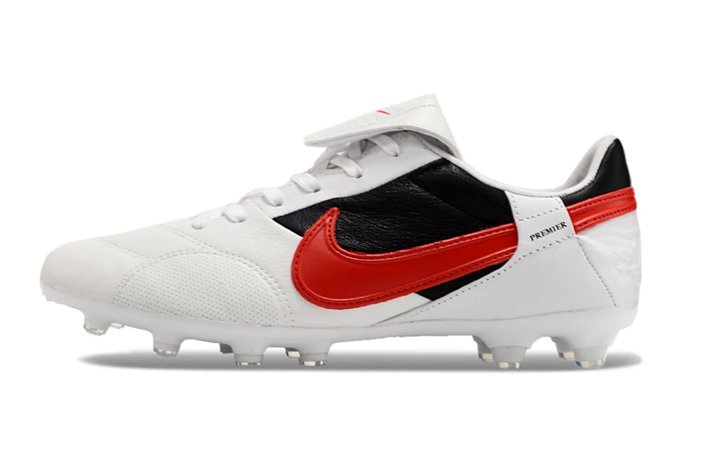 Chuteira Nike Premier 3 FG - Branco/Preto/Vermelho