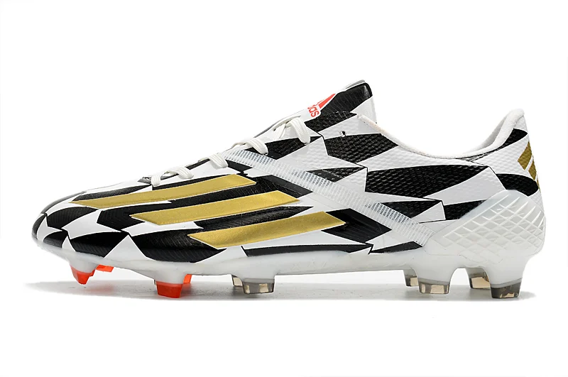 Chuteira Adidas F50 X Ghosted.1 FG - Branco/Preto/Dourado