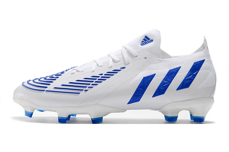 Chuteira Adidas Predator Edge.1 Low Campo FG - Branco/Azul