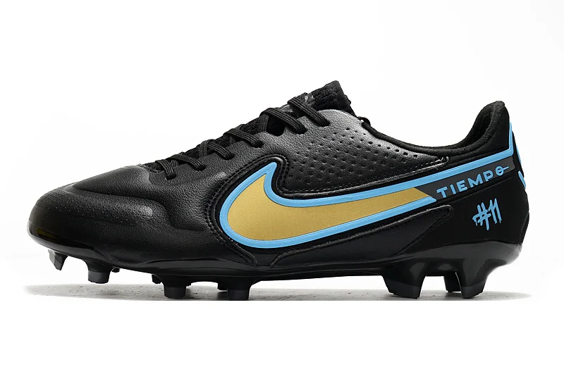 Chuteira Nike Tiempo 9 Elite Campo FG - Preto/Azul