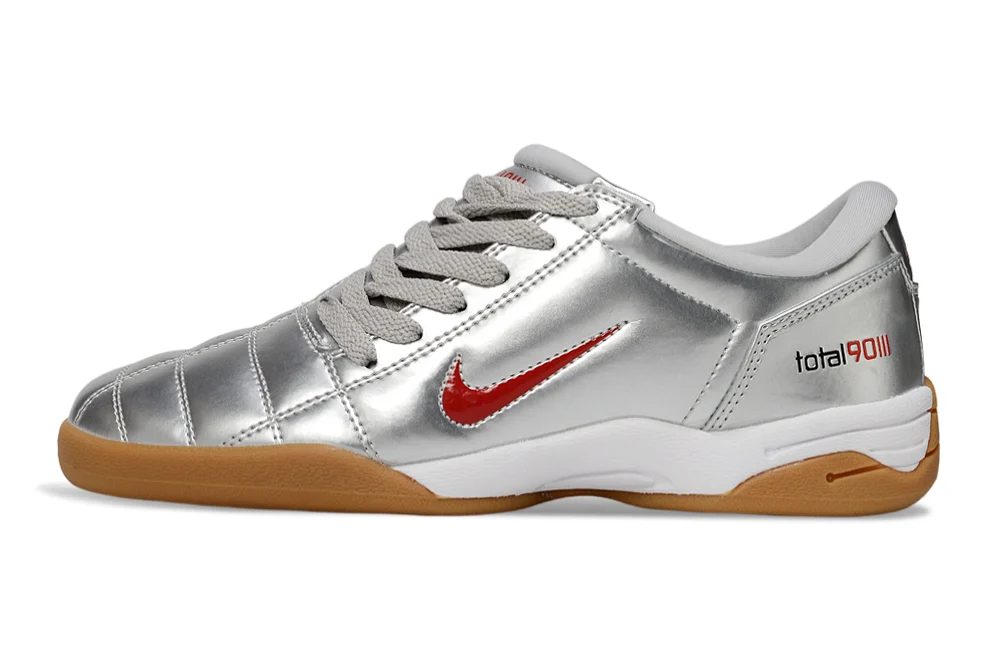 Chuteira Nike Total 90 Futsal - Prata/Vermelho