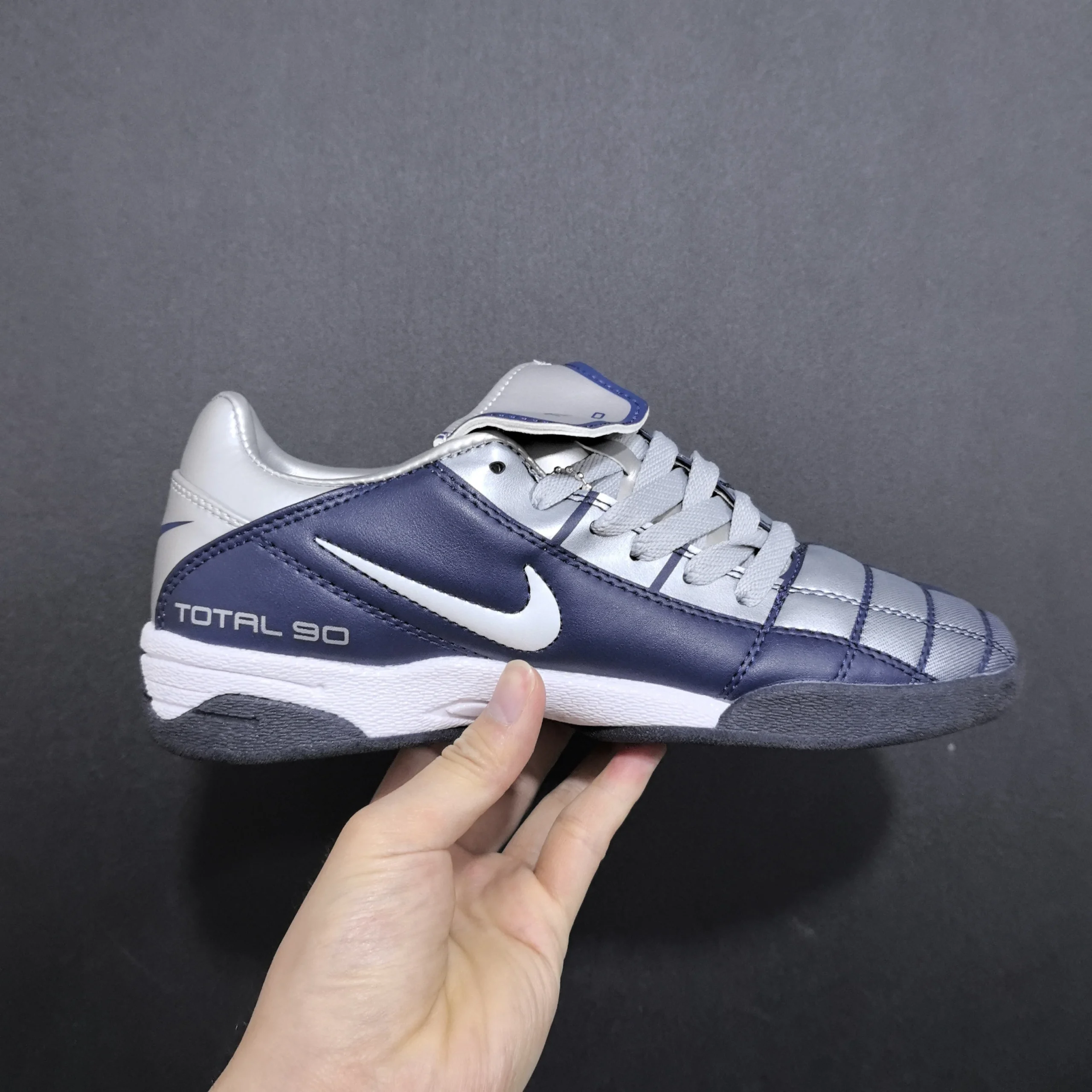 Chuteira Nike Total 90 Futsal - Cinza/Azul