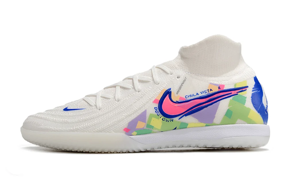 Chuteira Nike React Phantom Luna 2 Elite DF Futsal - Branco/Rosa