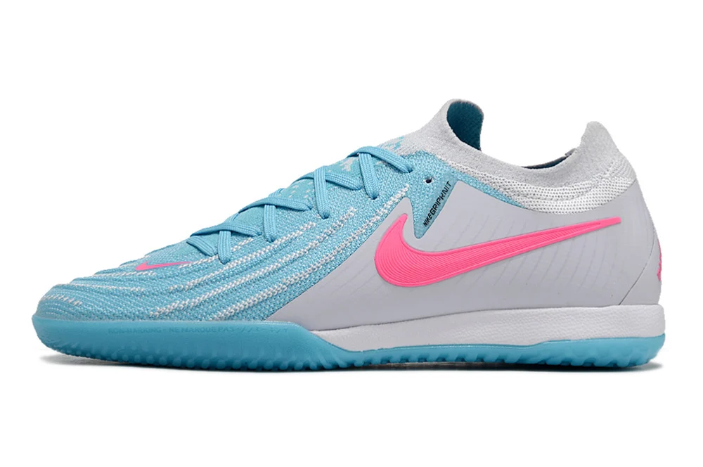 Chuteira Nike Phantom GX 2 Elite Futsal - Branco/Azul/Rosa