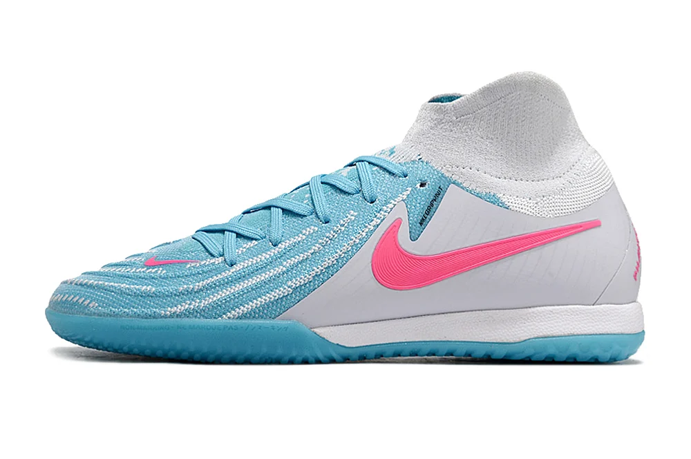 Chuteira Nike React Phantom Luna 2 Elite DF Futsal - Azul/Branco/Rosa